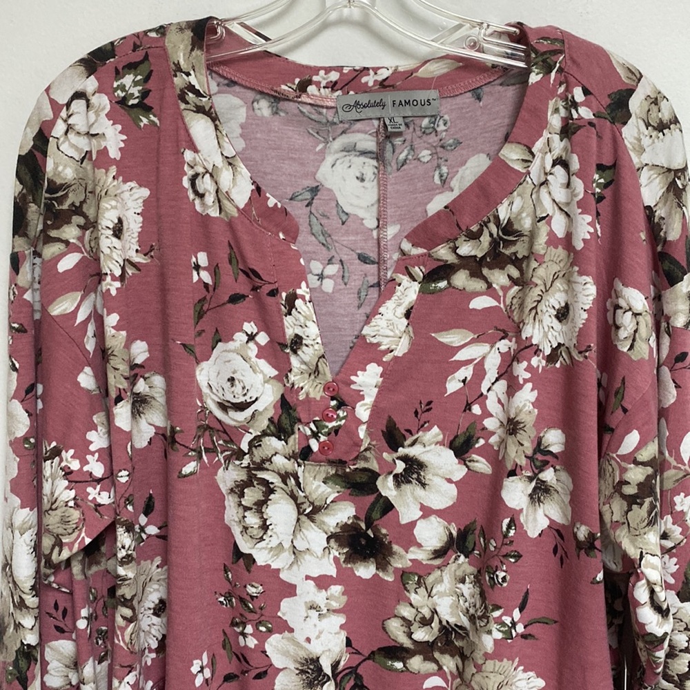 Absolutely Famous Womens Rose Floral size XL - Picture 2 of 7